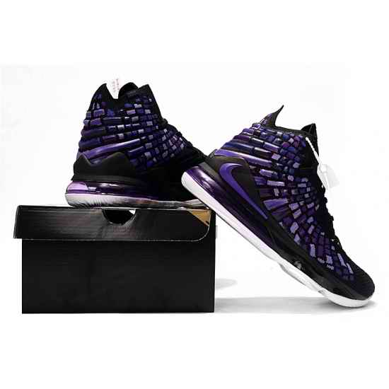 Lebron James XVII High Cut Men Shoes Black Purple-2